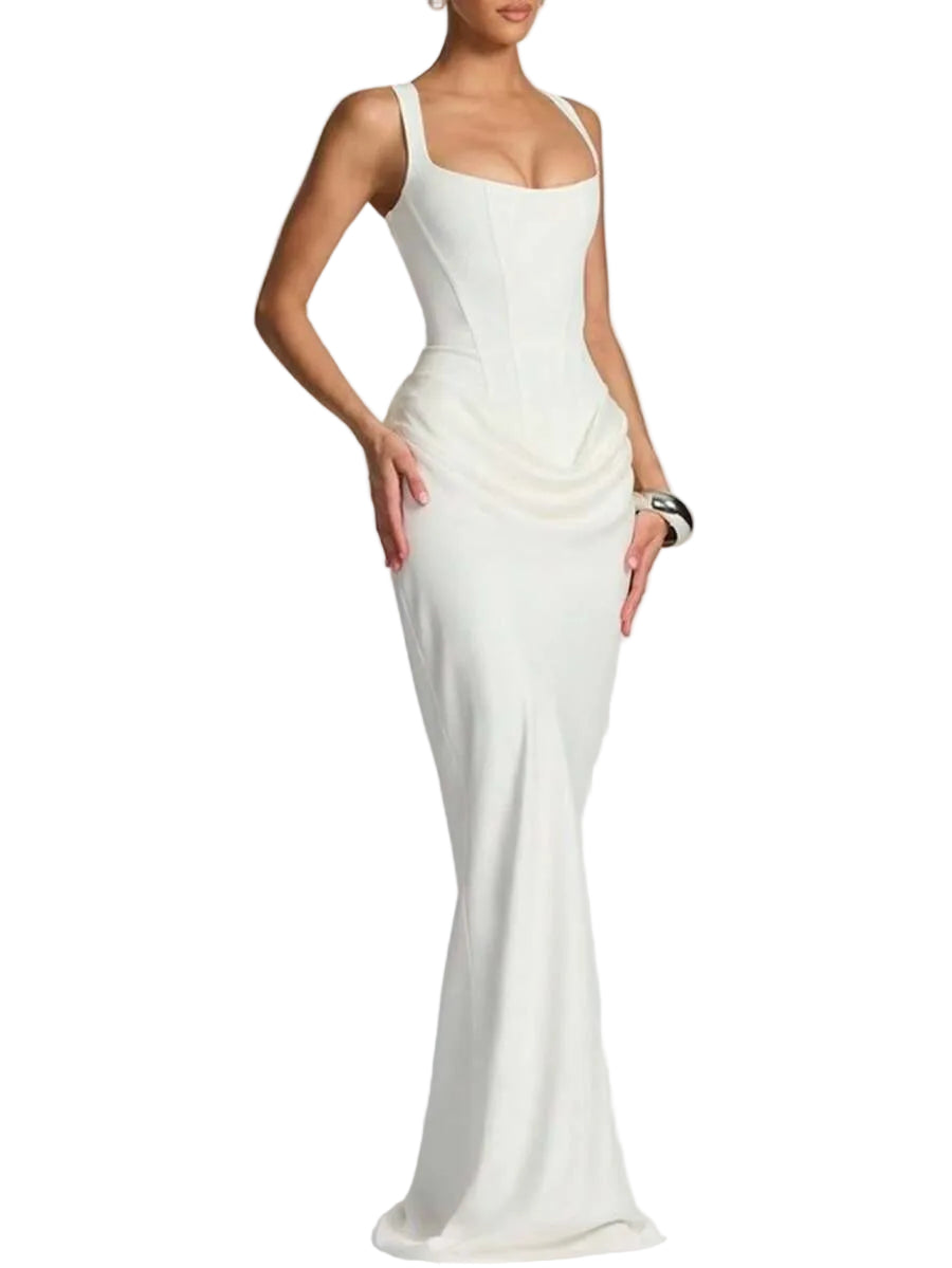 Vestido Largo de Satén Midnight Lace